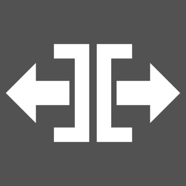 Yatay Yönü Yassı Vektör Piktogramı Böl