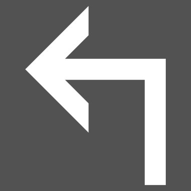 Sola Dön Düz Vektör Piktogramı