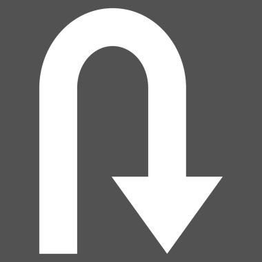 Düz Vektör Piktogramı Geri Çevir