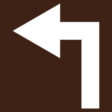 Sola Dön Düz Vektör Piktogramı