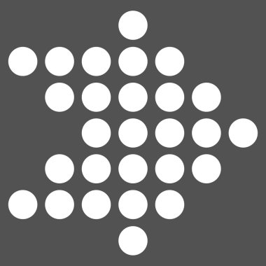 Düz vektör piktogram sağ noktalı ok