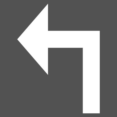 Sola Dön Düz Vektör Piktogramı