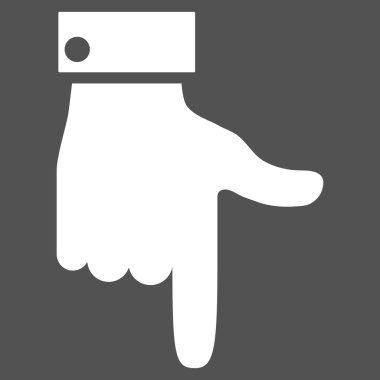 Düz vektör piktogram aşağı el işaretçisi