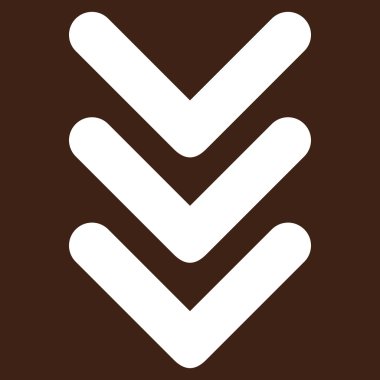 Üçlü Ok Başı Aşağı Düz Vektör Piktogram