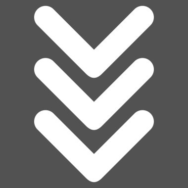 Üçlü Ok Başı Aşağı Düz Vektör Piktogram