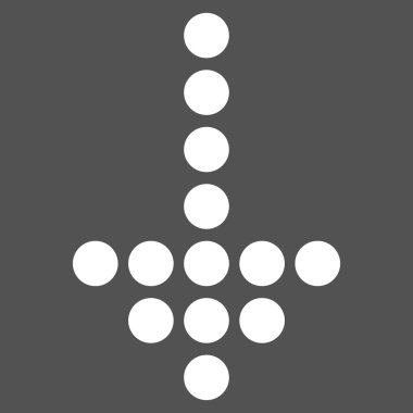 Noktalı ok aşağı düz vektör piktogram