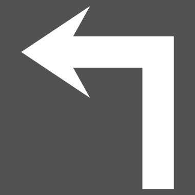 Sola Dön Düz Vektör Piktogramı