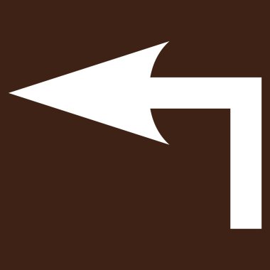 Sola Dön Düz Vektör Piktogramı