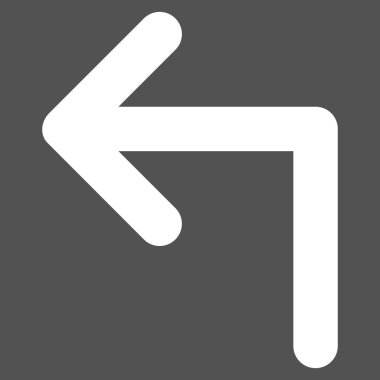 Sola Dön Düz Vektör Piktogramı