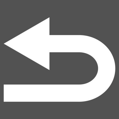 Sola Dön Düz Vektör Piktogramı