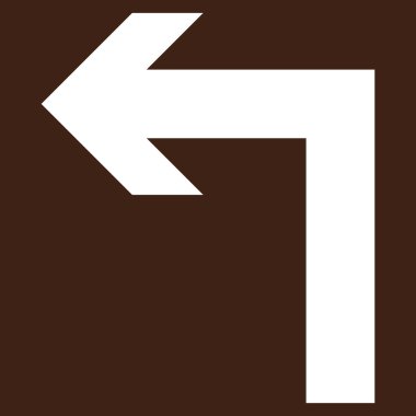 Sola Dön Düz Vektör Piktogramı