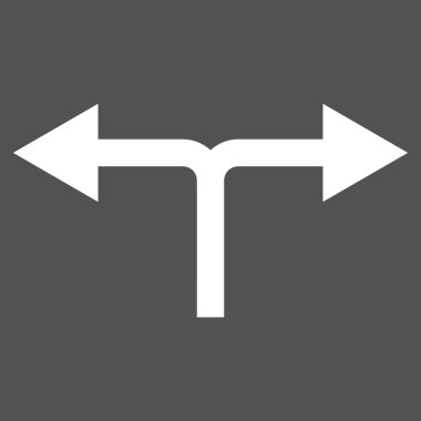 Bifurkasyon oklar sol düz vektör piktogram sağ