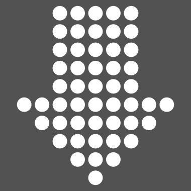 Noktalı ok aşağı düz vektör piktogram