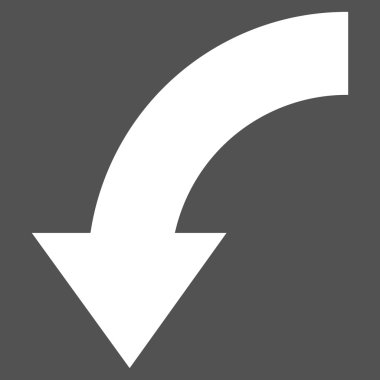 Düz Vektör Piktogramı Aşağı Döndür