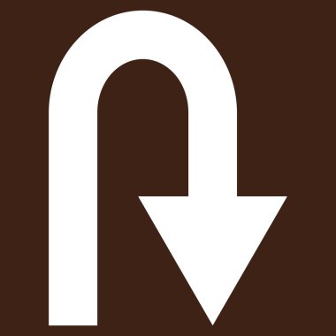 U Turn Flat Vektör Piktogram