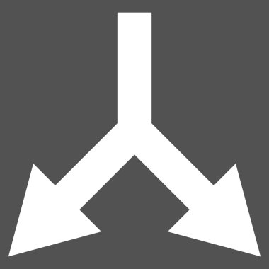 Çatallama Ok Aşağı Düz Vektör Pictogram