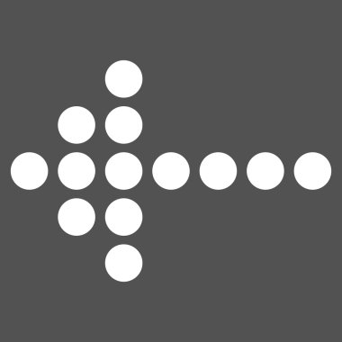 Noktalı ok sol düz vektör piktogram