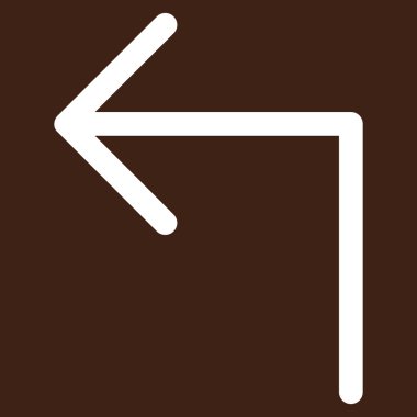 Sola Dön Düz Vektör Piktogramı