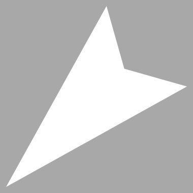 Ok ucu sol aşağı düz vektör piktogram