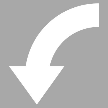 Düz Vektör Piktogramı Aşağı Döndür