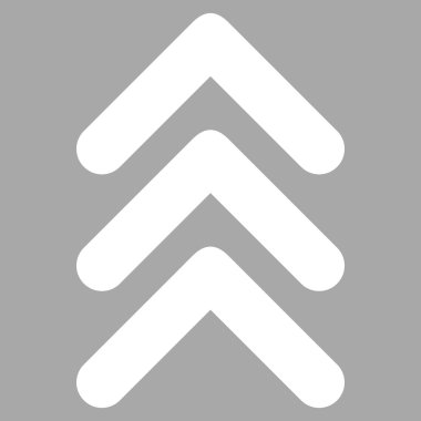 Üçlü Ok Başı Yukarı Düz Vektör Piktogram