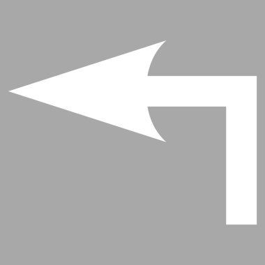 Sola Dön Düz Vektör Piktogramı