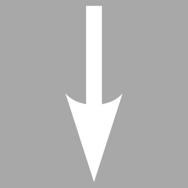 Sharp Arrow Down Flat Vector Pictogram