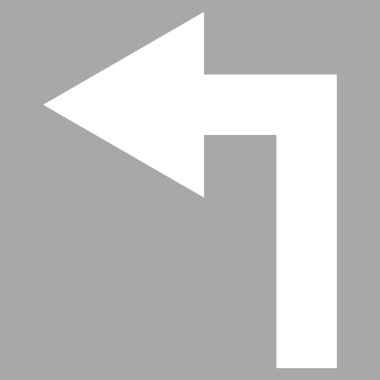 Sola Dön Düz Vektör Piktogramı