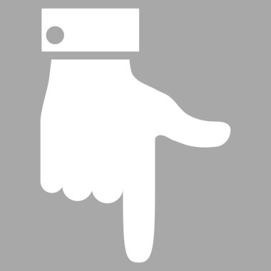 Düz vektör piktogram aşağı el işaretçisi