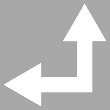 Düz vektör piktogram kadar sol çatallanma ok