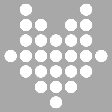 Noktalı ok aşağı düz vektör piktogram