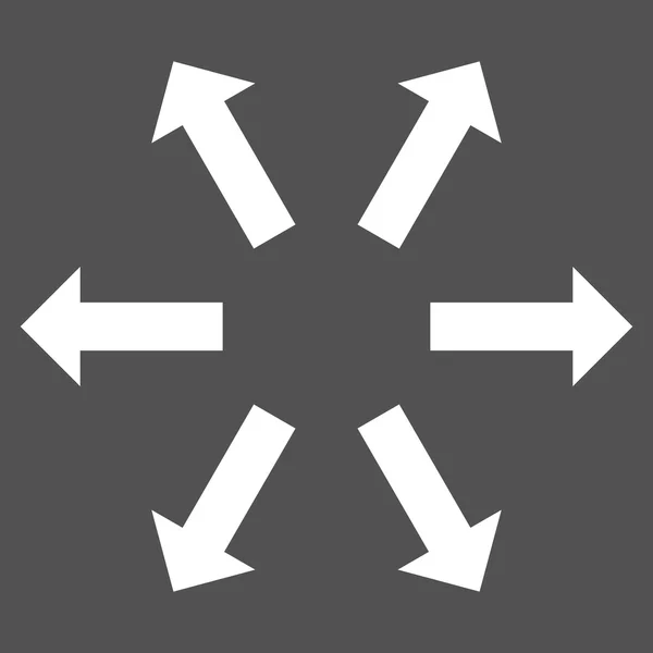 Pictograma de vectores planos de flechas radiales — Vector de stock