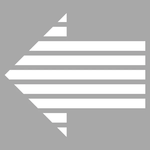 Streifenpfeil links flaches Vektor-Piktogramm — Stockvektor