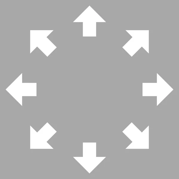 Pittogramma vettoriale piatto delle frecce radiali — Vettoriale Stock