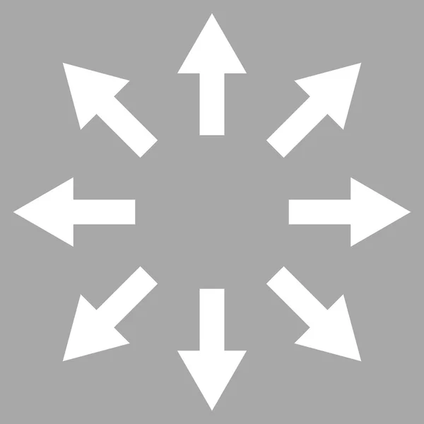 Radiale Pfeile flaches Vektor-Piktogramm — Stockvektor