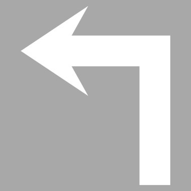 Sola Dön Düz Vektör Piktogramı