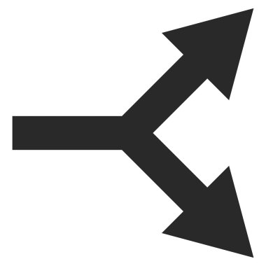 Bifurcation Arrow Sağ Düz Vektör Sembolü