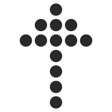 Noktalı Ok Yukarı Düz Vektör Sembolü