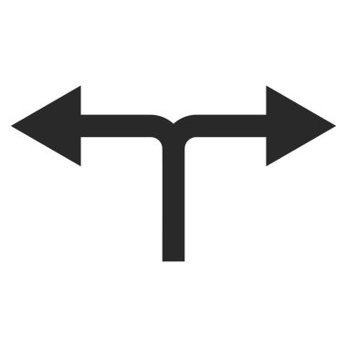 Çatallama Okları Sol Sağ Düz Vektör Sembolü