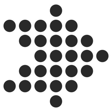 Noktalı Ok Sağ Düz Vektör Sembolü