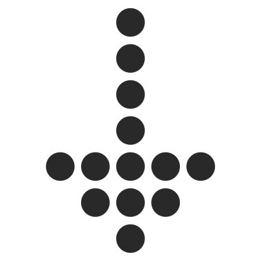 Noktalı Ok Aşağı Düz Vektör Sembolü