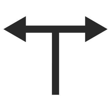 Çatallama Okları Sol Sağ Düz Vektör Sembolü