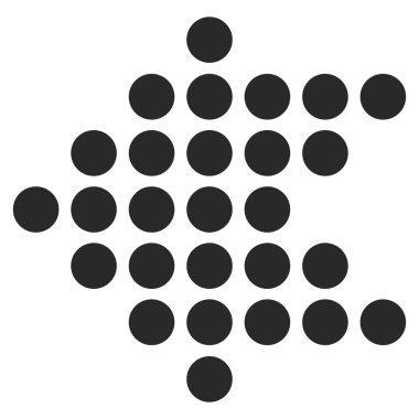 Noktalı ok sol düz vektör simgesi