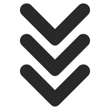 Üçlü Ok Başı Aşağı Düz Vektör Sembolü