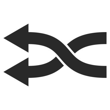 Shuffle Oklar Sol Düz Vektör Sembolü