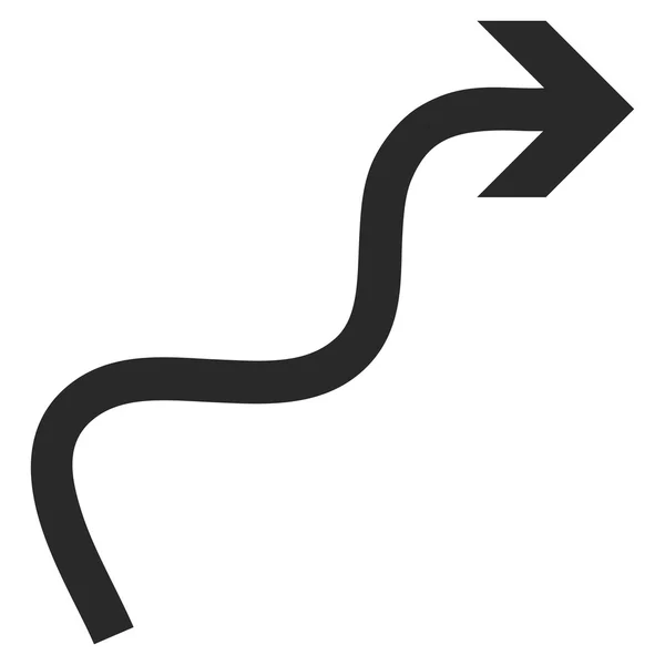 Flèche courbe Symbole vectoriel plat — Image vectorielle