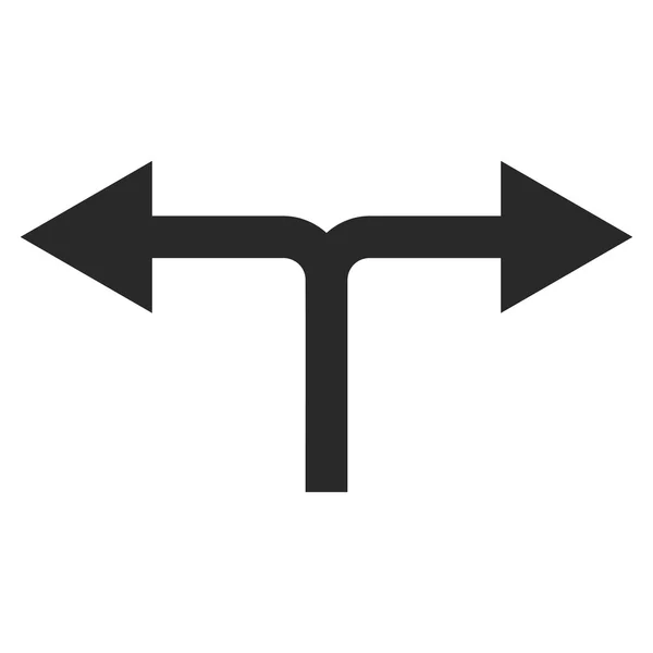 Bifurcatie pijlen links rechts plat vector symbool — Stockvector