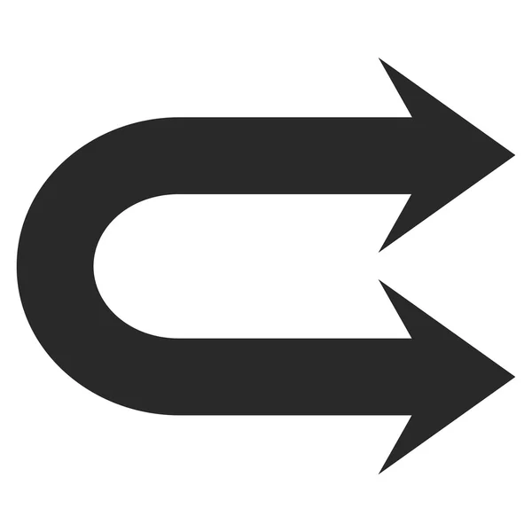 Dubbele pijl rechts plat vector symbool — Stockvector
