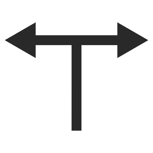 Dvojfurkační šipky levý pravý plochý vektor – symbol — Stockový vektor