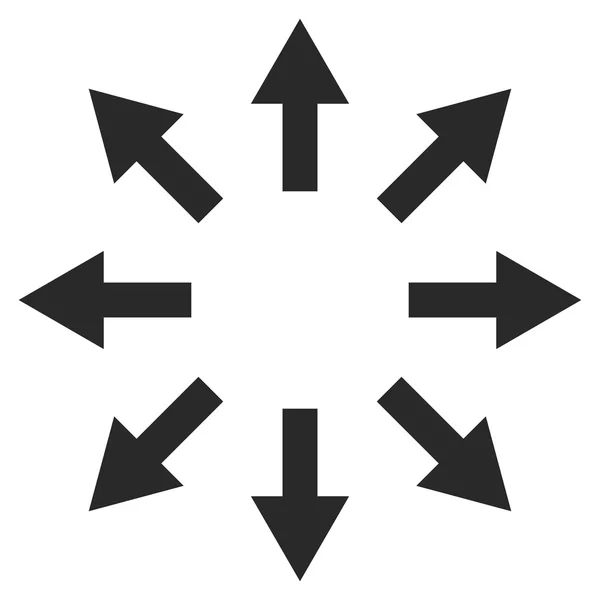 Radial Arrows Flat Vector Symbol — Stock Vector
